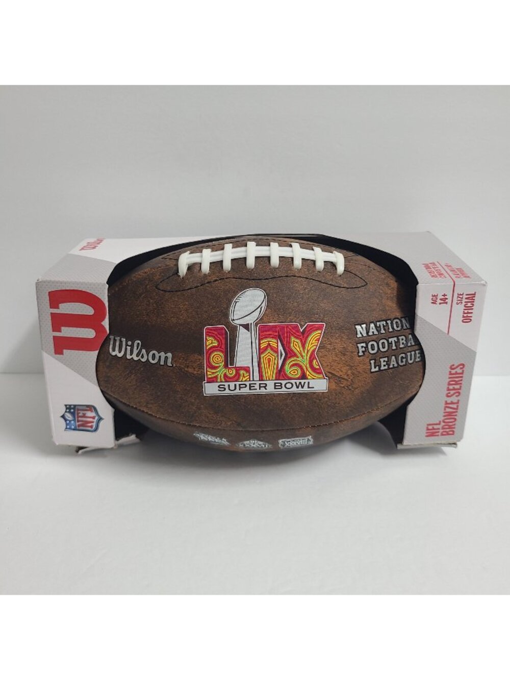 Wilson NFL Superbowl LIX Bronze Series Commemorative Football Official Size